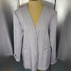 BCBG Classic Black and White Houndstooth Women's Jacket